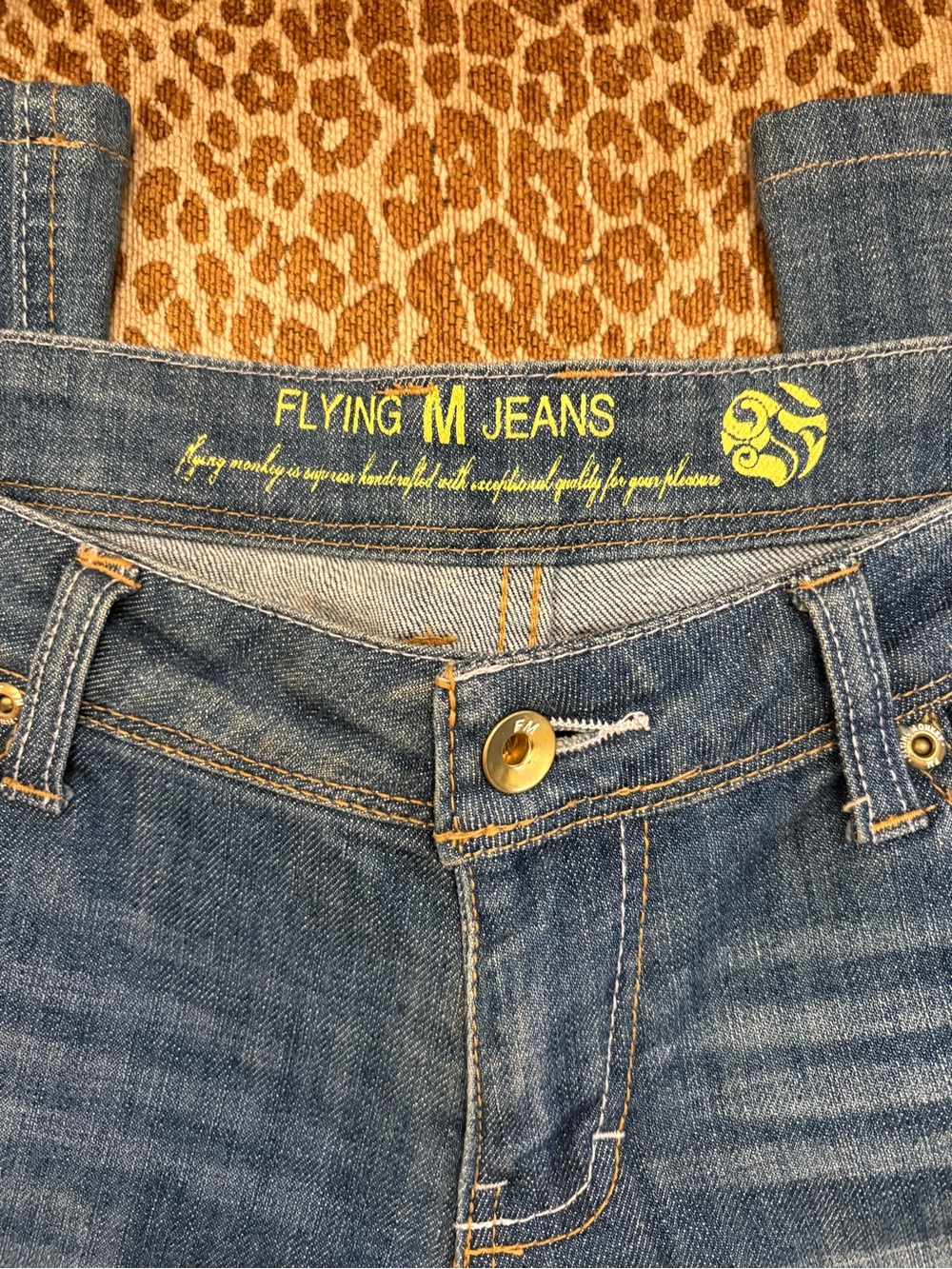 Flying Monkey Women's Boyfriend Jeans - Light/Medium Blue Distressed - Picture 2 of 8